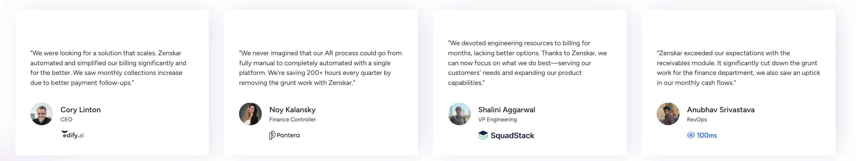 Customer testimonial