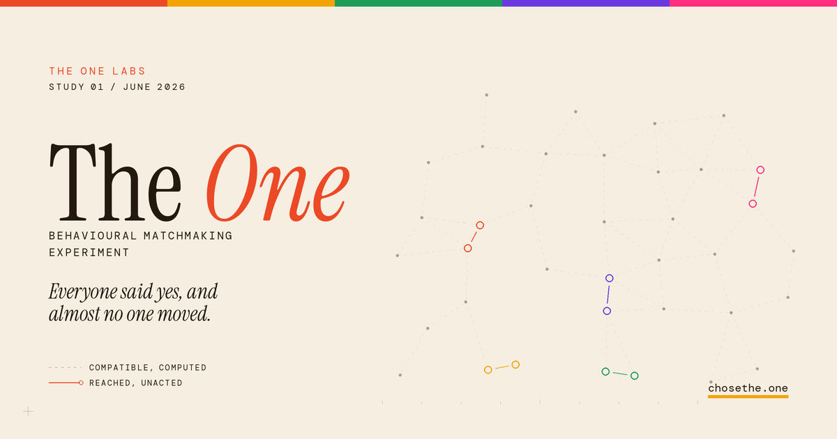 The One, a behavioural matchmaking experiment